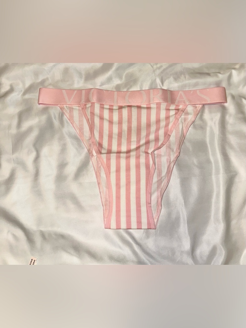 Victoria’s Secret Pink & White Stripe French Cut Panty Size L NWT